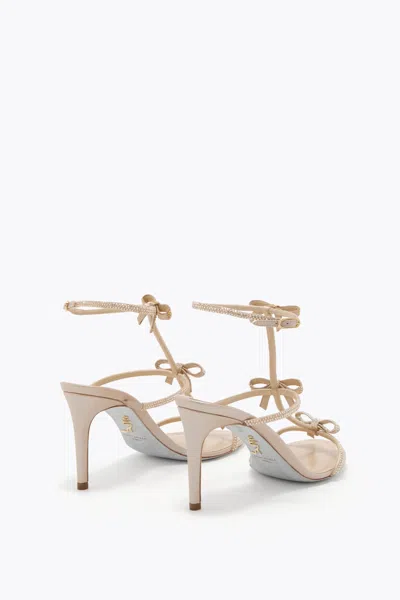 René Caovilla Caterina Gold Sandal 80 In Neutral