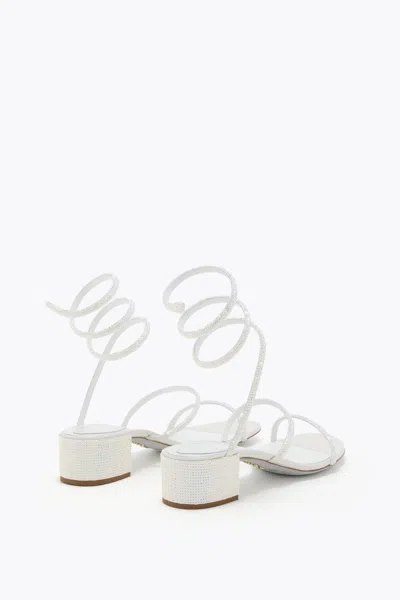 René Caovilla Cleo White Sandal 40 In White