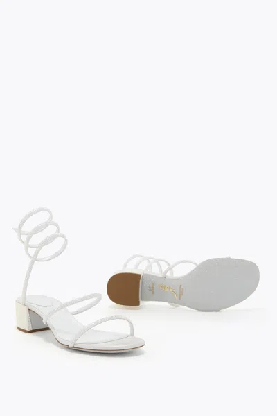 René Caovilla Cleo White Sandal 40 In White