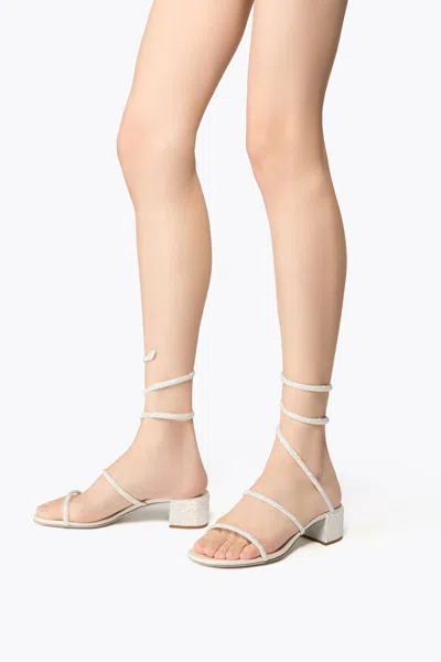 René Caovilla Cleo White Sandal 40 In White