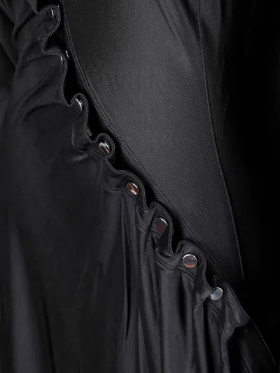 Rabanne Stretch Viscose Draped Midi Dress In Black