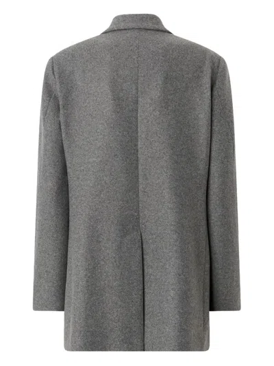 Pinko Double-breasted Wool Blend Jacket In Gray