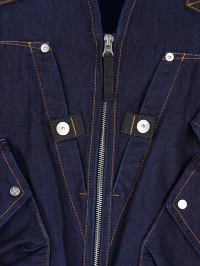 Stone Island Indigo Blue Zip Vest In Cotton Blend