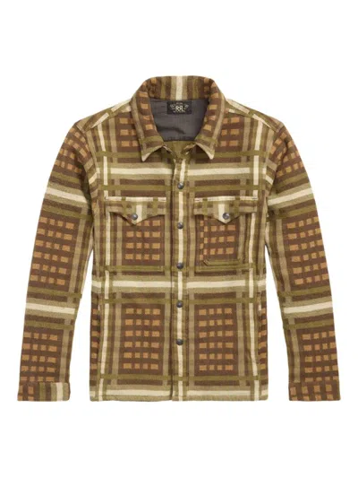 Rrl Checked Cotton Shirt In Brown