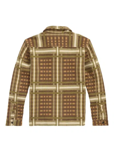 Rrl Checked Cotton Shirt In Brown