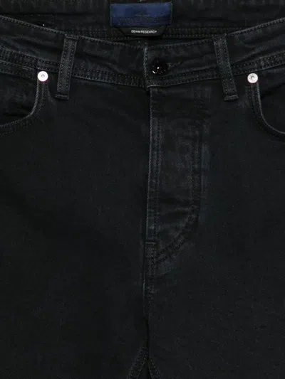Stone Island Five-pocket Trousers With Belt Loops And Contrast Stitching In Black
