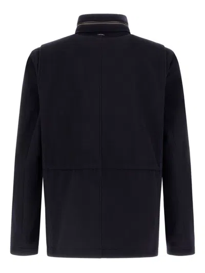 Herno Wool Cashmere And Ecoage Field Jacket In Blue