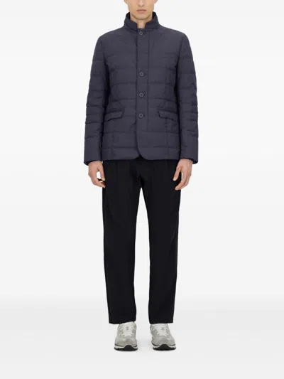 Herno Modern Blazer With High Collar And Pockets In Black