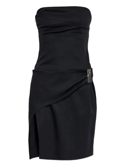 Attico Black Midi Dress In Black