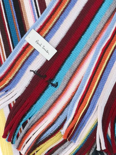Paul Smith Striped-intarsia Wool Scarf In Multi