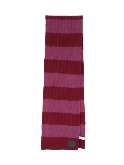 Paul Smith Textured Striped Scarf For All Seasons In Multi