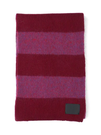 Paul Smith Textured Striped Scarf For All Seasons In Multi