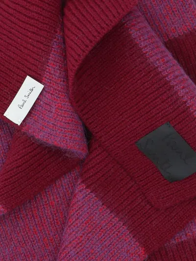 Paul Smith Textured Striped Scarf For All Seasons In Multi