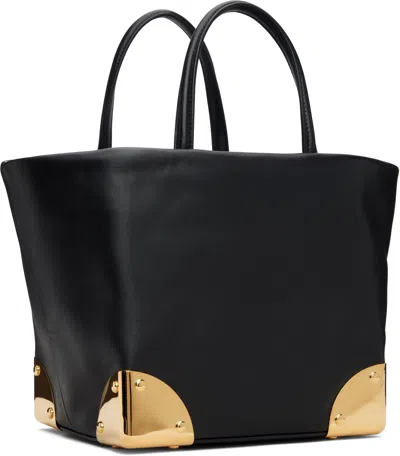 Sacai Black Corner Metal Small Tote In Black