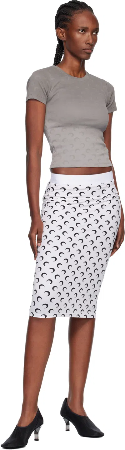 Marine Serre Gray Faded Moon Jersey Baby Fit T-shirt In Gray