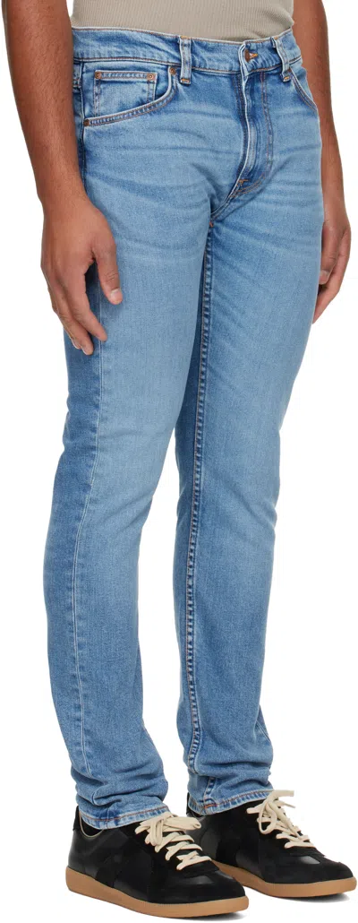 Nudie Jeans Blue Lean Dean Jeans In Blue