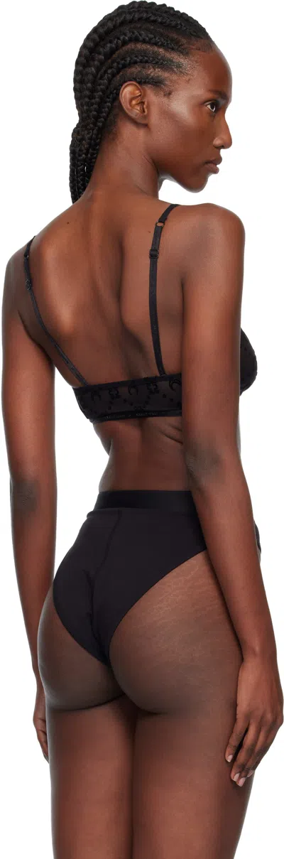 Marine Serre Recycled Mesh Flock Bralette Clothing In Black