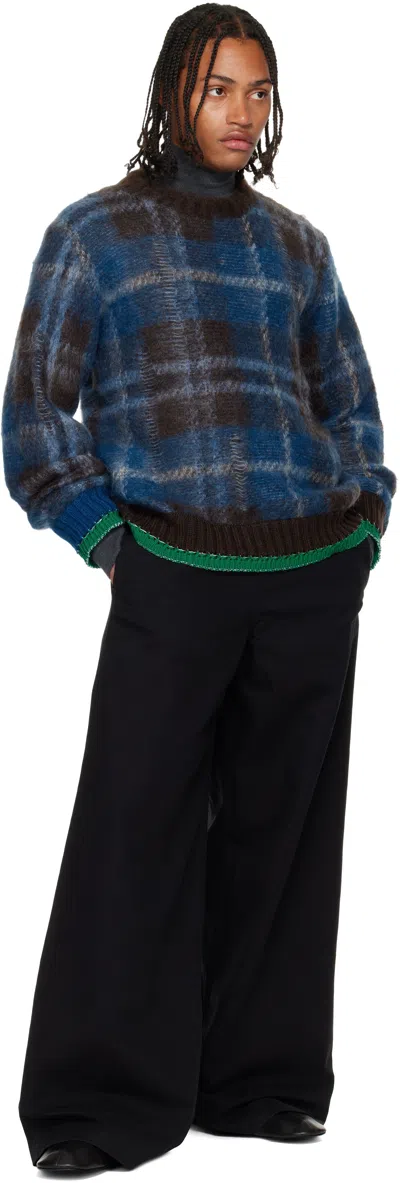 Sacai Plaid Mohair Sweater In Multi