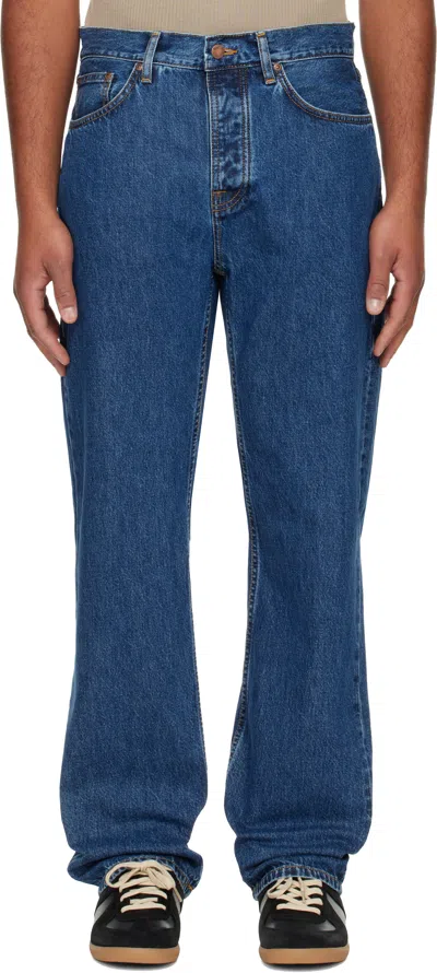 Nudie Jeans Navy Tuff Tony Jeans In Blue