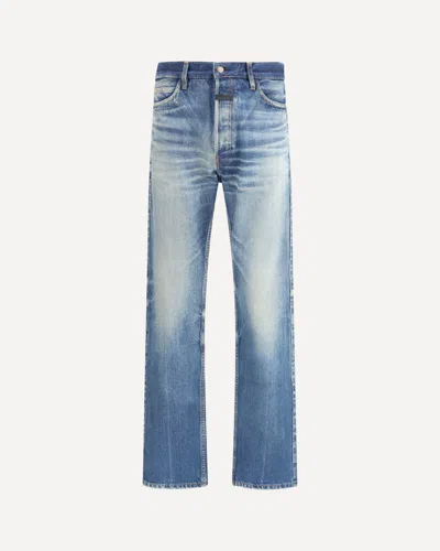 Fear Of God Vintage Wash Straight Jeans In Blue