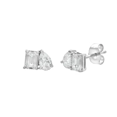 Luvmyjewelry Valessa 14k Gold Lab Grown Diamond Toi Et Moi Earrings In Metallic