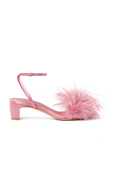 Loeffler Randall Senna Feather Sandals New In Pink