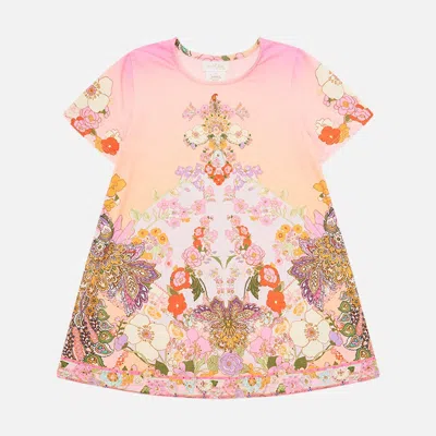 Camilla Kids T-shirt Dress With Flare Hem In Pink