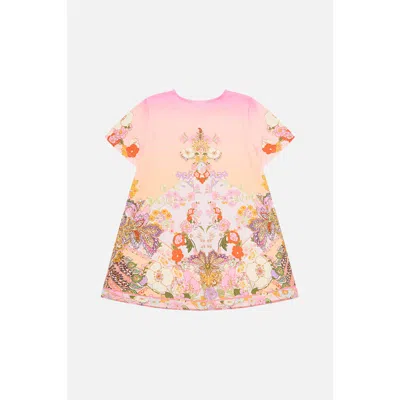 Camilla Kids T-shirt Dress With Flare Hem In Pink