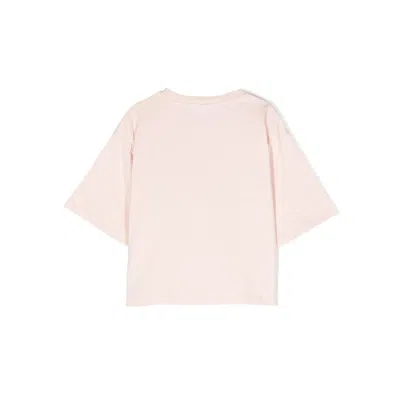 Stella Mccartney Kids Circle Logo Cotton T-shirt In Pink