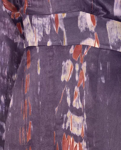 Yavi Shellu Printed V-neck Dress In Brown