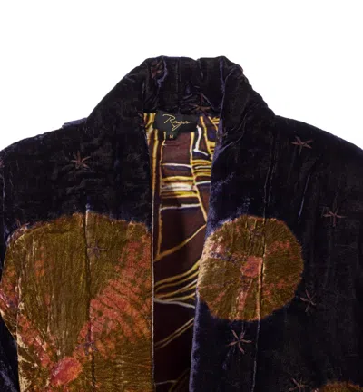 Yavi Padded Velvet-effect Jacket In Brown