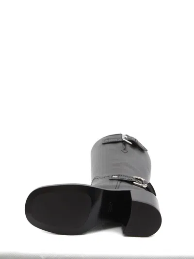 Gucci Below-the-knee Round Toe Leather Boot In Black