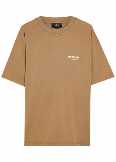 Represent Owners Club Script T-shirt In Brown
