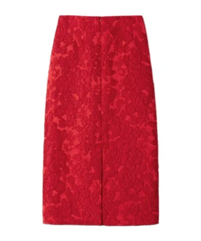 La Doublej Maxirock Mit Blumenmuster In Red