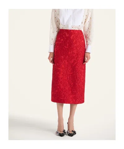 La Doublej Maxirock Mit Blumenmuster In Red