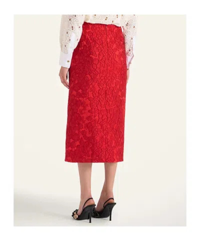 La Doublej Maxirock Mit Blumenmuster In Red