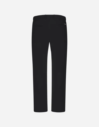 Herno Versatile Black Trousers With Elastic Waistband In Black