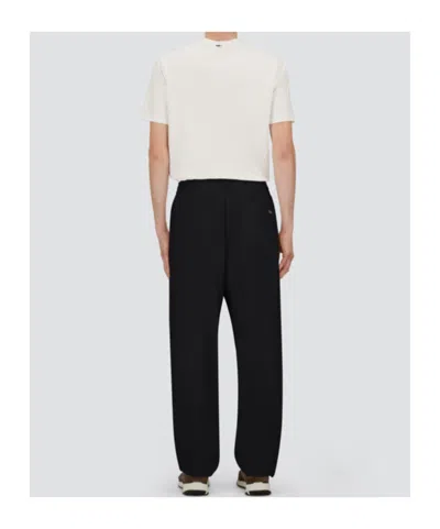 Herno Versatile Black Trousers With Elastic Waistband In Black