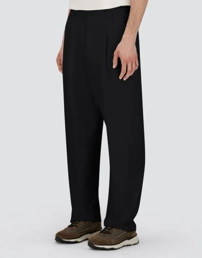 Herno Versatile Black Trousers With Elastic Waistband In Black