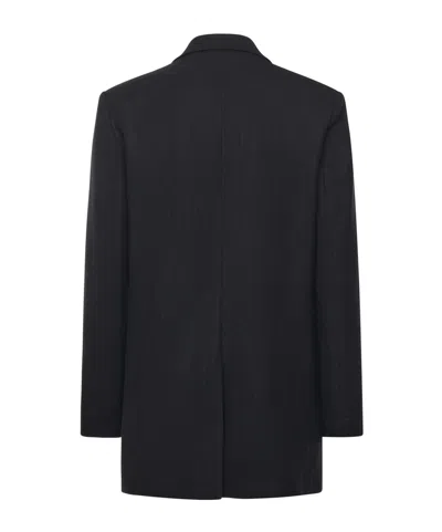 Ottod'ame Single-breasted Wool Blend Blazer In Black