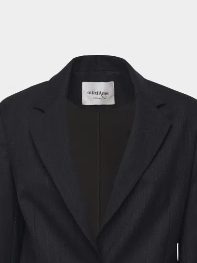 Ottod'ame Single-breasted Wool Blend Blazer In Black