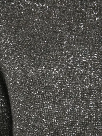 D Exterior D. Exterior Boatneck Sequins Soft Long Sweater In Gray