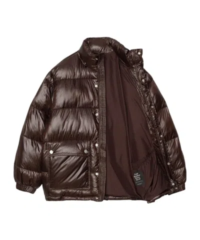 Carhartt Long-sleeved Hooded Cotton Jacket In Brown