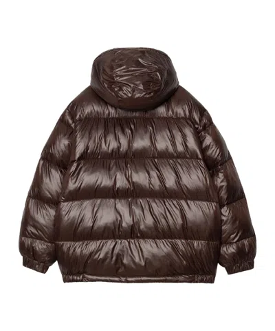 Carhartt Long-sleeved Hooded Cotton Jacket In Brown