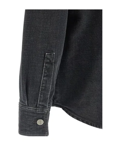 Namacheko Braided Long Sleeve Shirt With Quilted Collar In Black