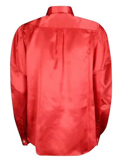 Comme Des Garçons Tailored Neutrals Blouse With Elegant Details In Red