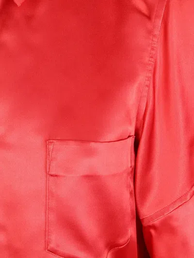 Comme Des Garçons Tailored Neutrals Blouse With Elegant Details In Red