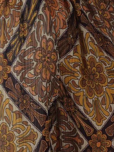 Etro Ruffled Floral-print Dress In Brown