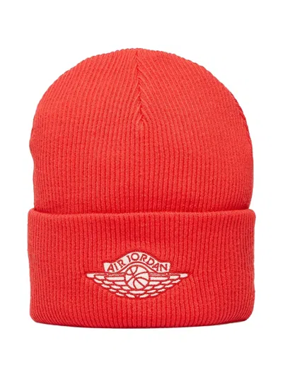 Jordan Logo-detail Beanie Hat In Red