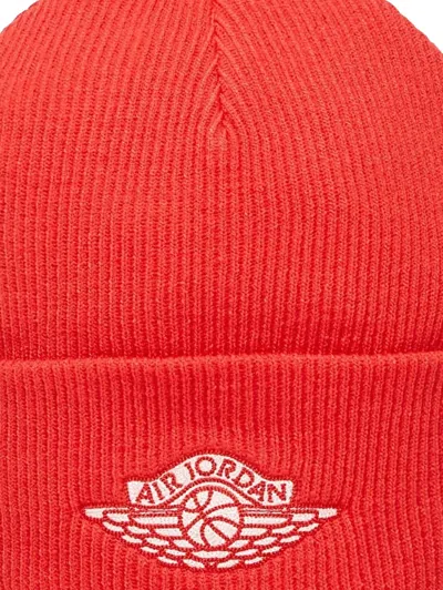 Jordan Logo-detail Beanie Hat In Red